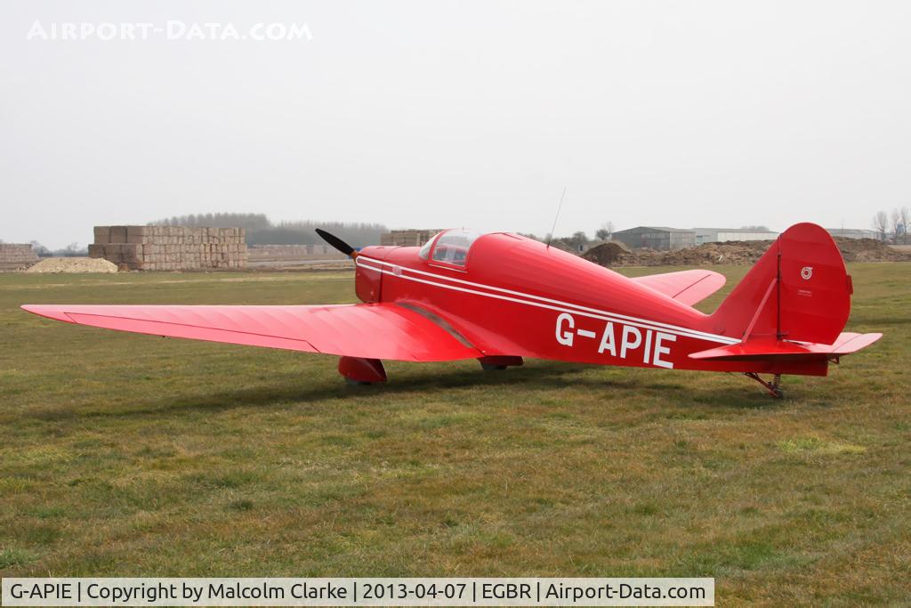 G-APIE, 1958 Tipsy Belfair C/N 535, Tipsy Belfair at The Real Aeroplane Club's Spring Fly-In, Breighton Airfield, April 2013.