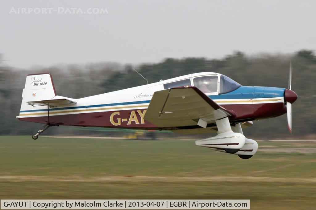 G-AYUT, 1964 SAN Jodel DR-1050 Ambassadeur C/N 479, SAN Jodel DR-1050 Ambassadeur at The Real Aeroplane Club's Spring Fly-In, Breighton Airfield, April 2013.