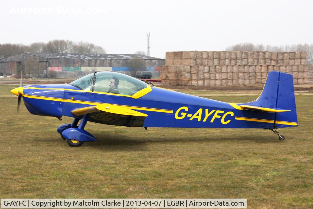 G-AYFC, 1970 Rollason Druine D-62B Condor C/N RAE/644, Rollason Druine D-62B Condor at The Real Aeroplane Club's Spring Fly-In, Breighton Airfield, April 2013.