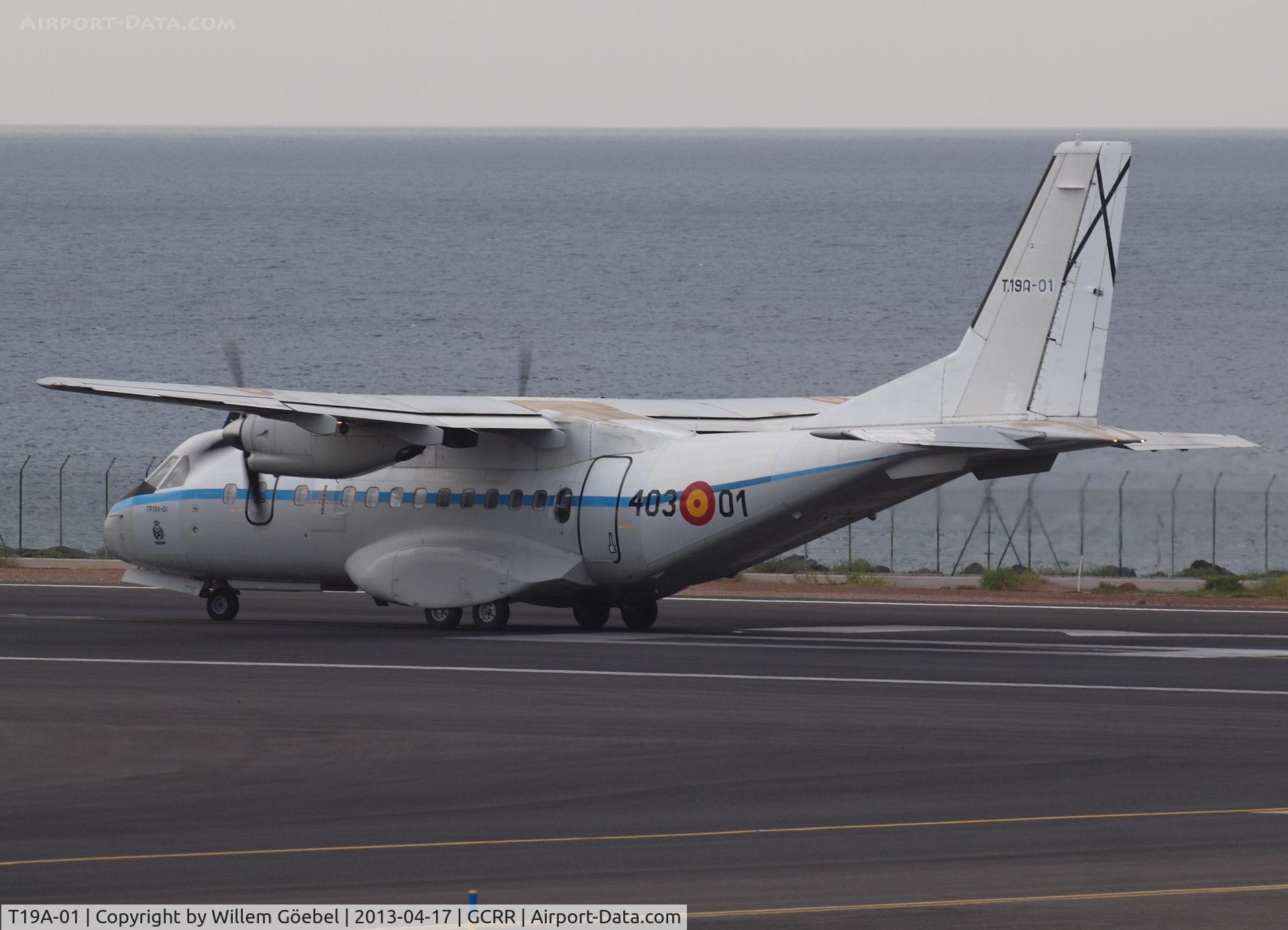 T19A-01, 1988 Airtech CN-235-10 C/N C013, Ready for take off of Lanzarote Airport