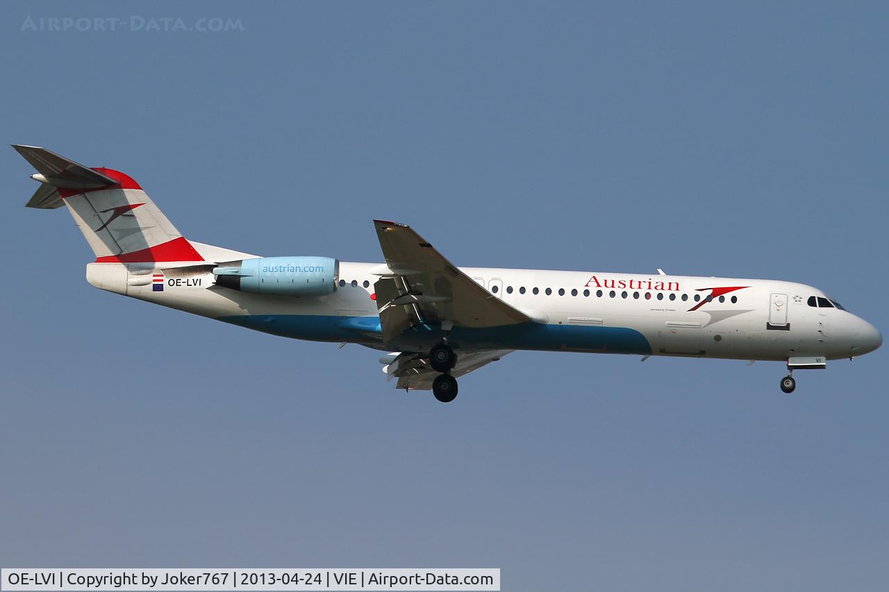 OE-LVI, 1993 Fokker 100 (F-28-0100) C/N 11468, Austrian Airlines