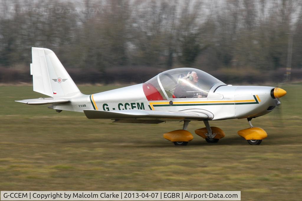 G-CCEM, 2003 Aerotechnik EV-97A Eurostar C/N PFA 315-13987, Aerotechnik EV-97A Eurostar at The Real Aeroplane Club's Spring Fly-In, Breighton Airfield, April 2013.