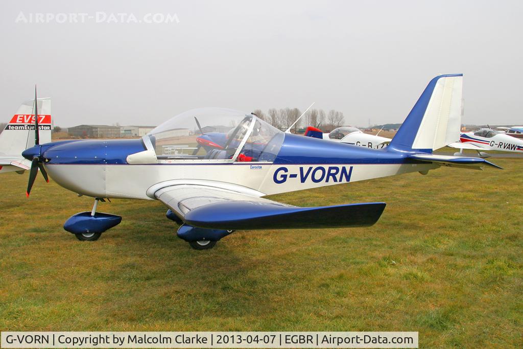G-VORN, 2004 Aerotechnik EV-97 Eurostar C/N PFA 315-14299, Evektor-Aerotechnik EV-97 Eurostar at The Real Aeroplane Club's Spring Fly-In, Breighton Airfield, April 2013.