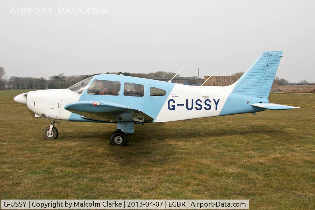 G-USSY, 1982 Piper PA-28-181 Cherokee Archer II C/N 28-8290011, Piper PA-28-181 Cherokee Archer II at The Real Aeroplane Club's Spring Fly-In, Breighton Airfield, April 2013.