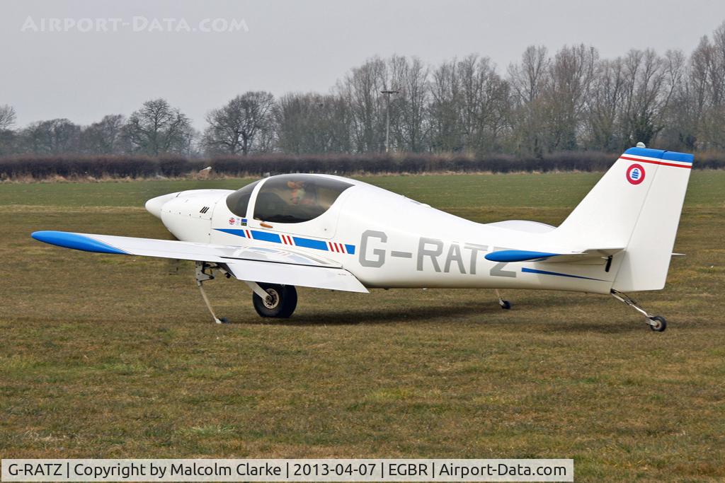 G-RATZ, 1997 Europa Monowheel C/N PFA 247-12582, Europa at The Real Aeroplane Club's Spring Fly-In, Breighton Airfield, April 2013.