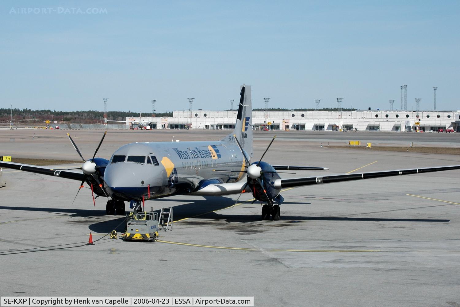 SE-KXP, 1992 British Aerospace ATP(F) C/N 2056, ATP of West Air Europe parked on the platform of Stockholm Arlanda airport, Sweden.