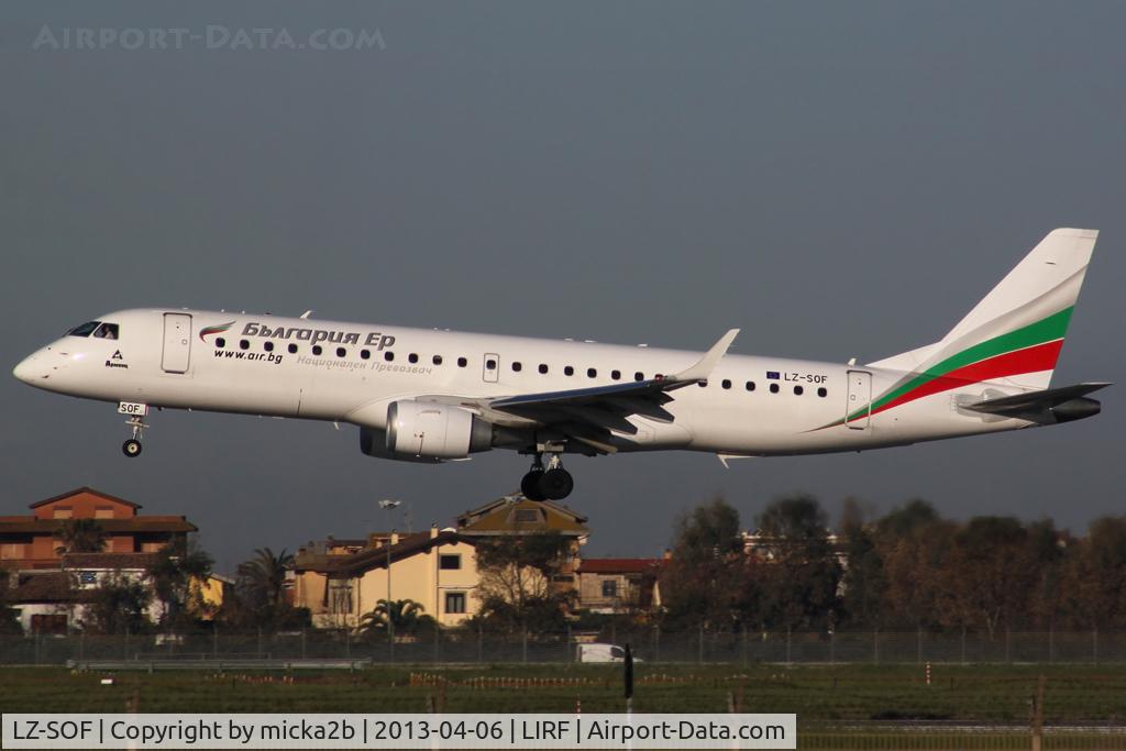 LZ-SOF, 2012 Embraer 190AR (ERJ-190-100IGW) C/N 19000492, Landing
