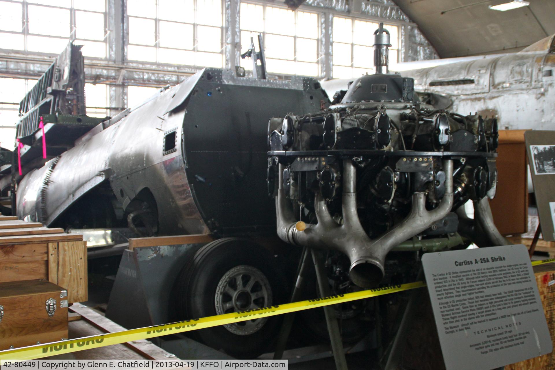 42-80449, 1942 Curtiss A-25A C/N 42-80449, In the Restoration facility