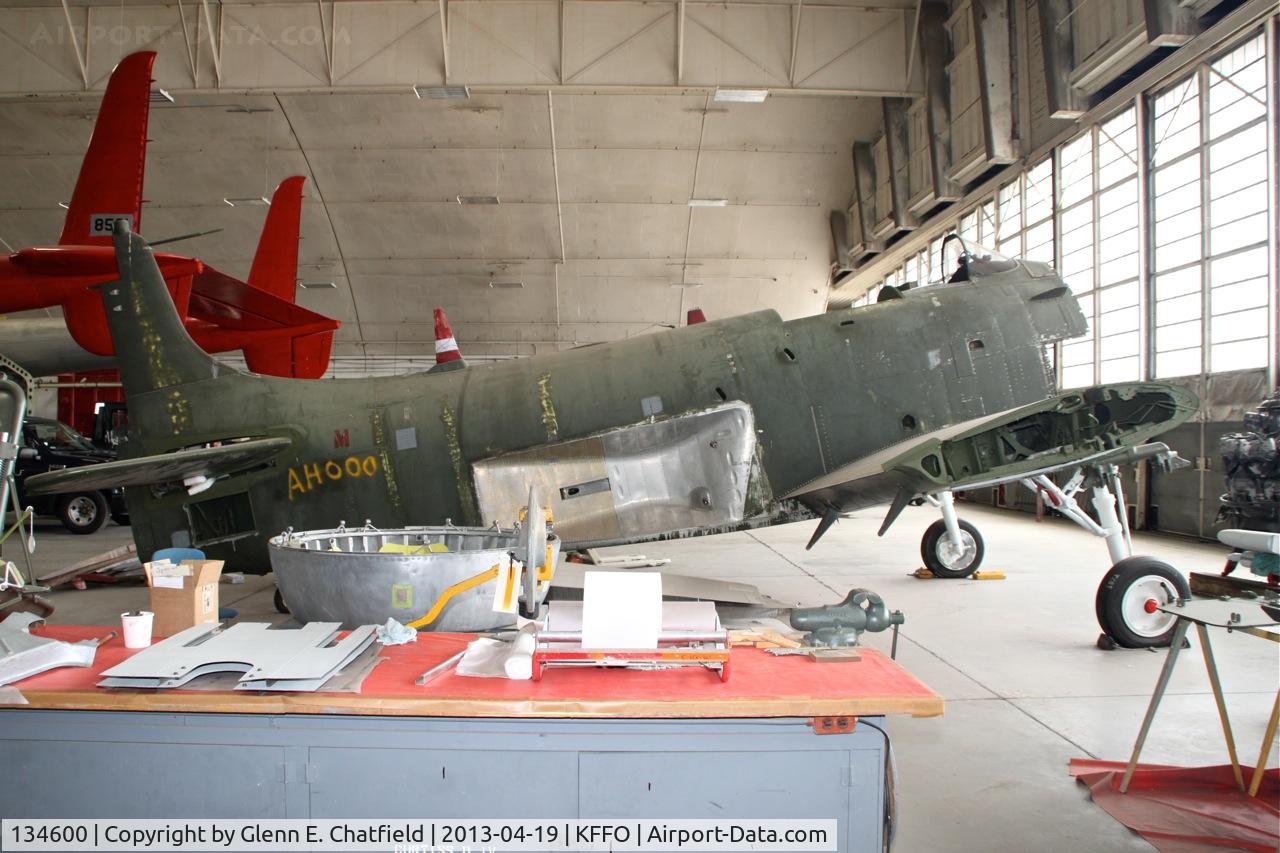 134600, Douglas A-1H Skyraider C/N 9829, In the restoration hangar