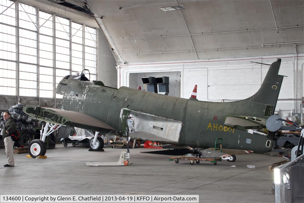 134600, Douglas A-1H Skyraider C/N 9829, In the restoration hangar