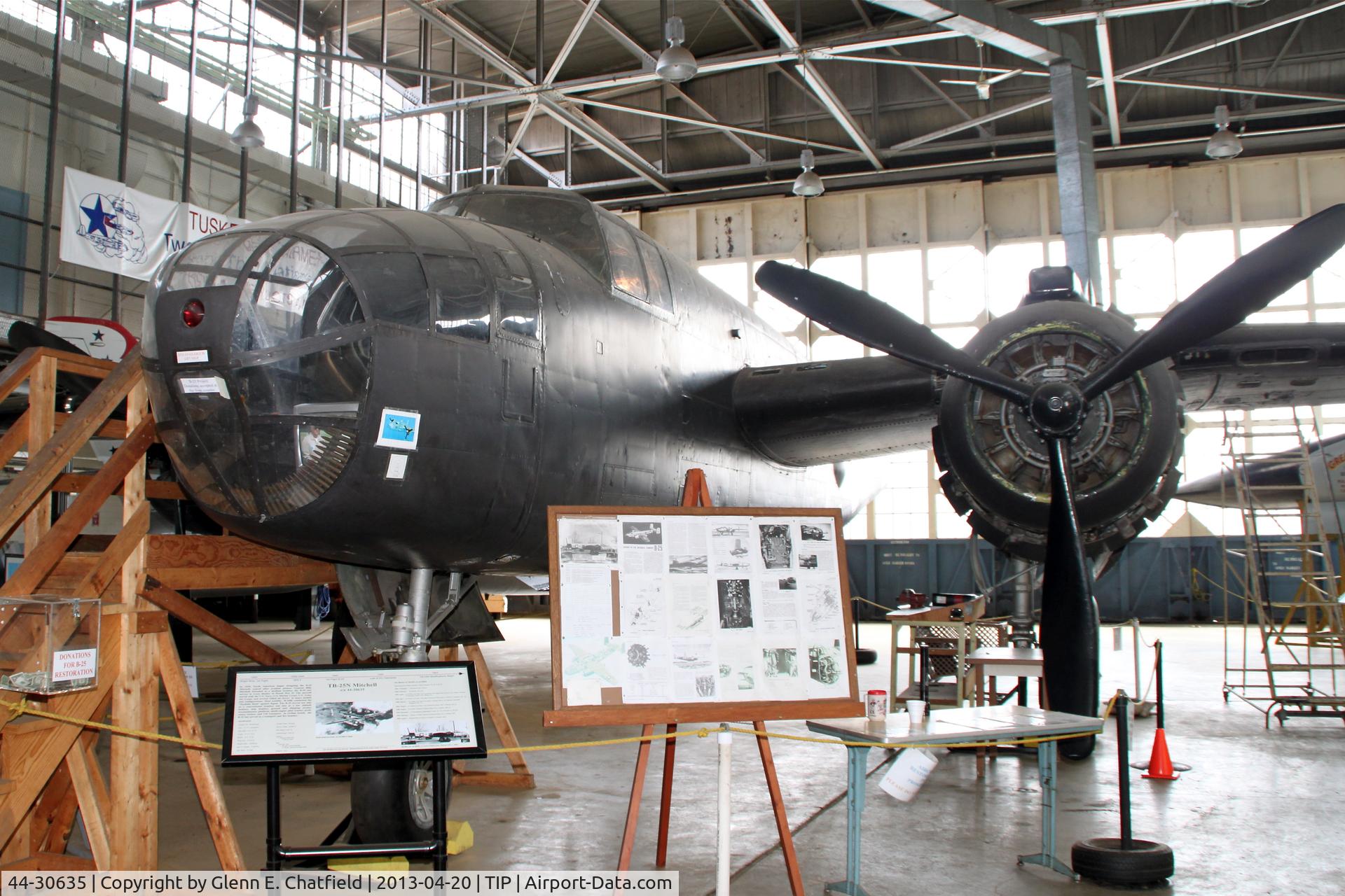 44-30635, 1944 North American TB-25N-25/27-NC Mitchell C/N 108-33910, Undergoing restoration