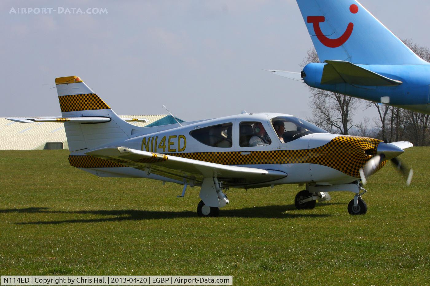 N114ED, 1995 Rockwell Commander 114B C/N 14637, visitor to the Rockwell Commander fly-in at Kemble