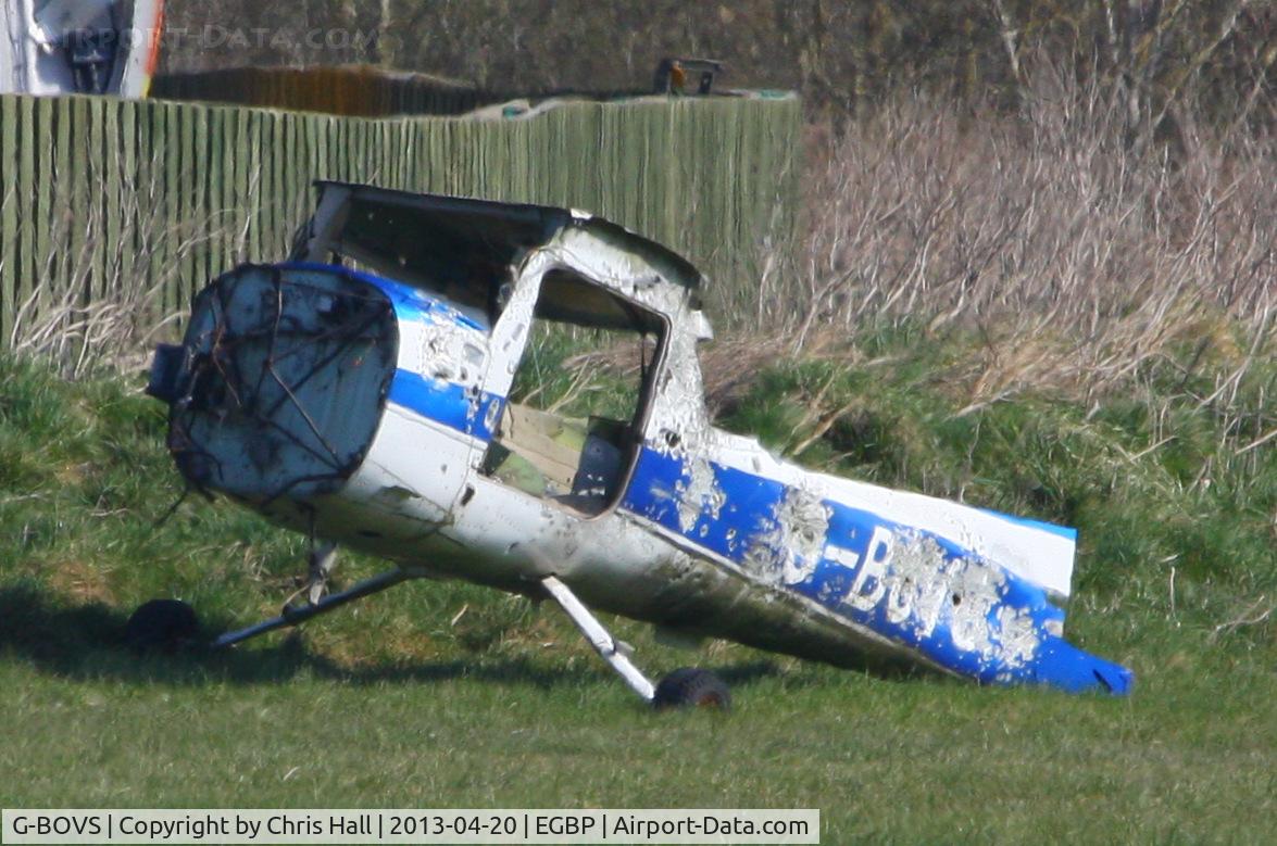 G-BOVS, 1976 Cessna 150M C/N 150-78663, written off after an engine failiure and forced landing Near Rumney, north east of Cardiff 6 August 2005