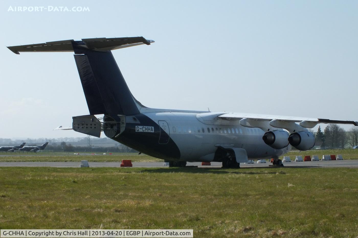 G-CHHA, 1996 British Aerospace Avro 146-RJ85 C/N E.2295, ex OO-DJV Brussels Airlines in storage at Kemble