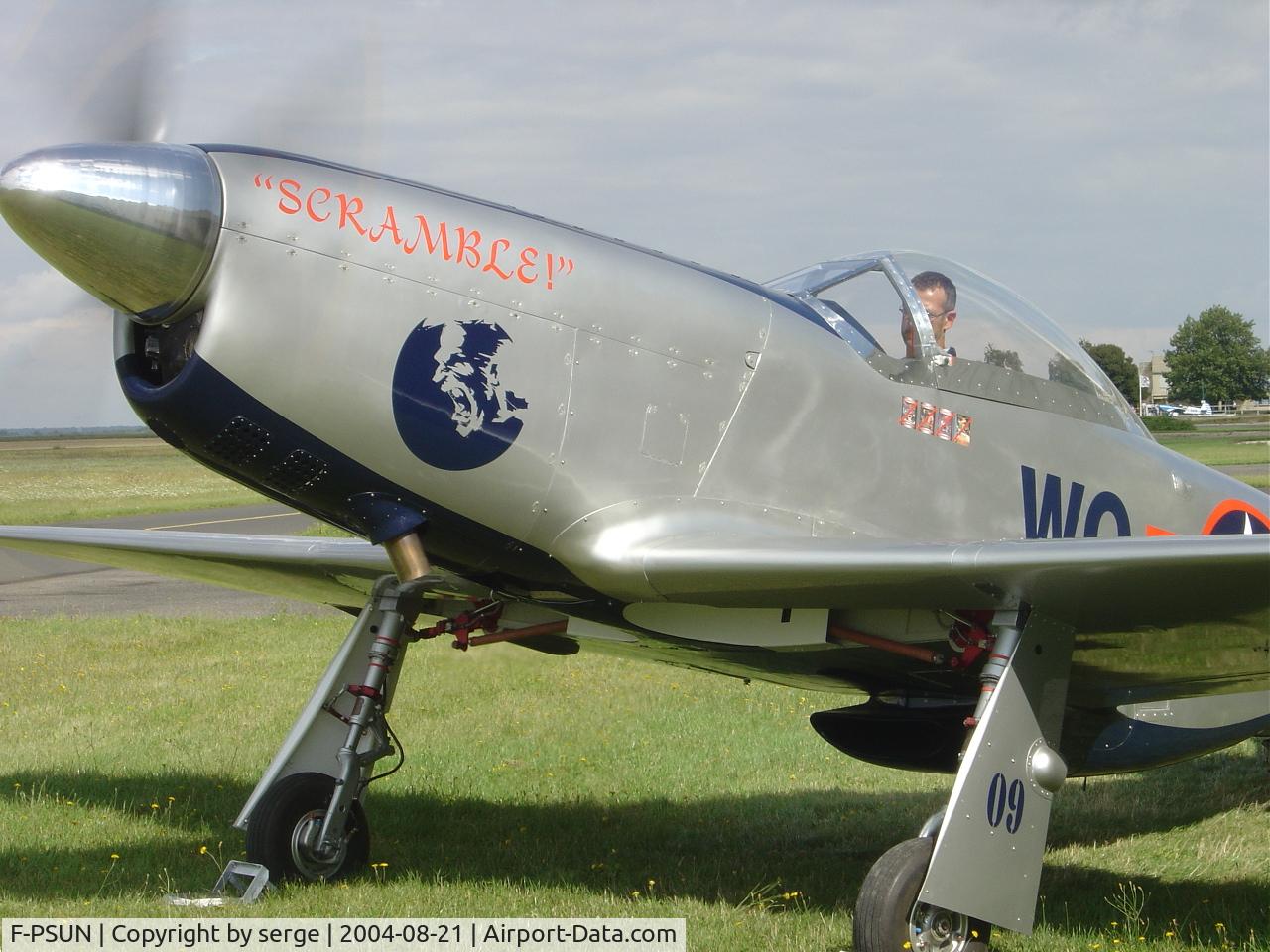 F-PSUN, Jurca MJ-77 Gnatsum  (3/4 Scale NA P-51D Mustang) C/N 09, builder lerminier from 1980 to 1990 and seguret from 1990 to 200