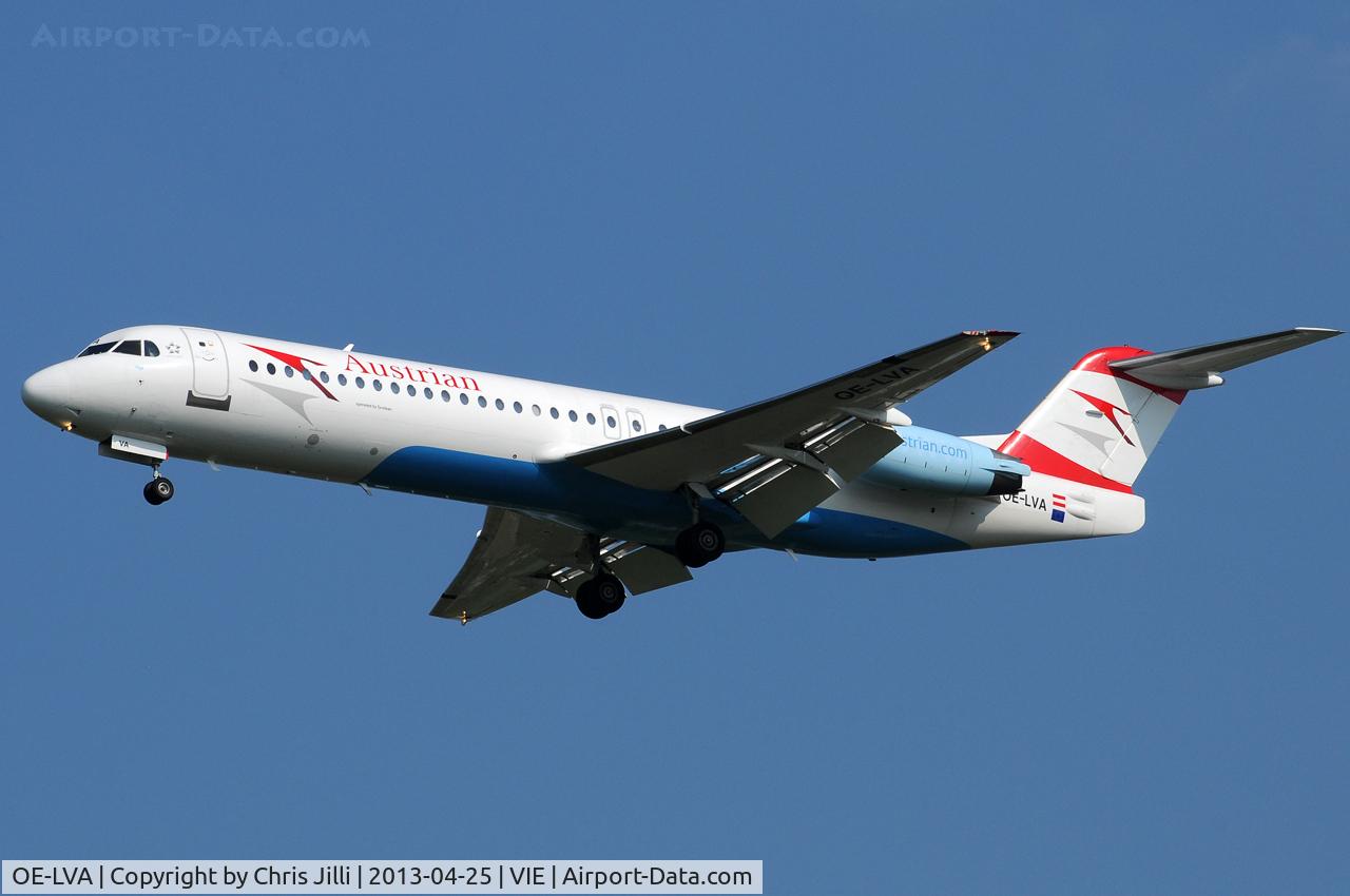 OE-LVA, 1994 Fokker 100 (F-28-0100) C/N 11490, Austrian Airlines