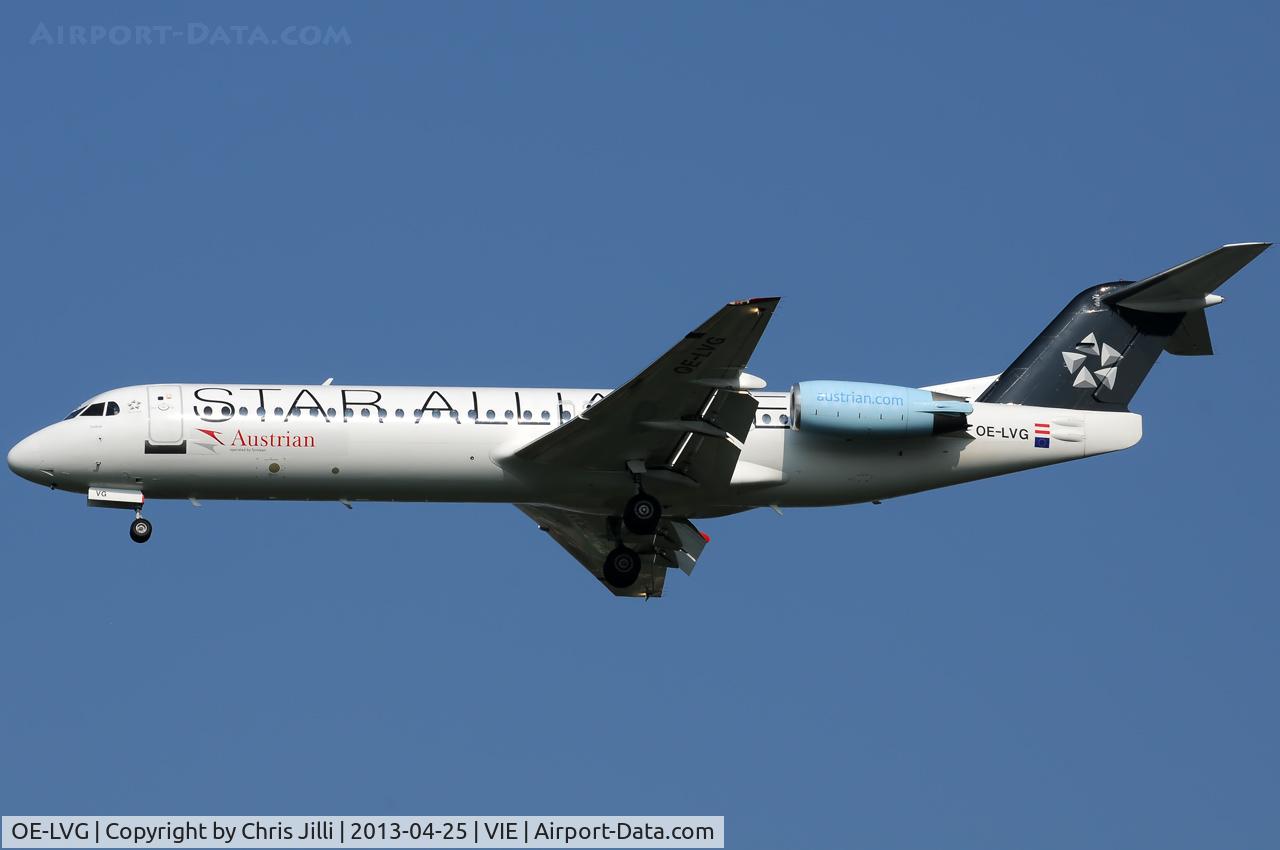 OE-LVG, 1994 Fokker 100 (F-28-0100) C/N 11520, Austrian Airlines