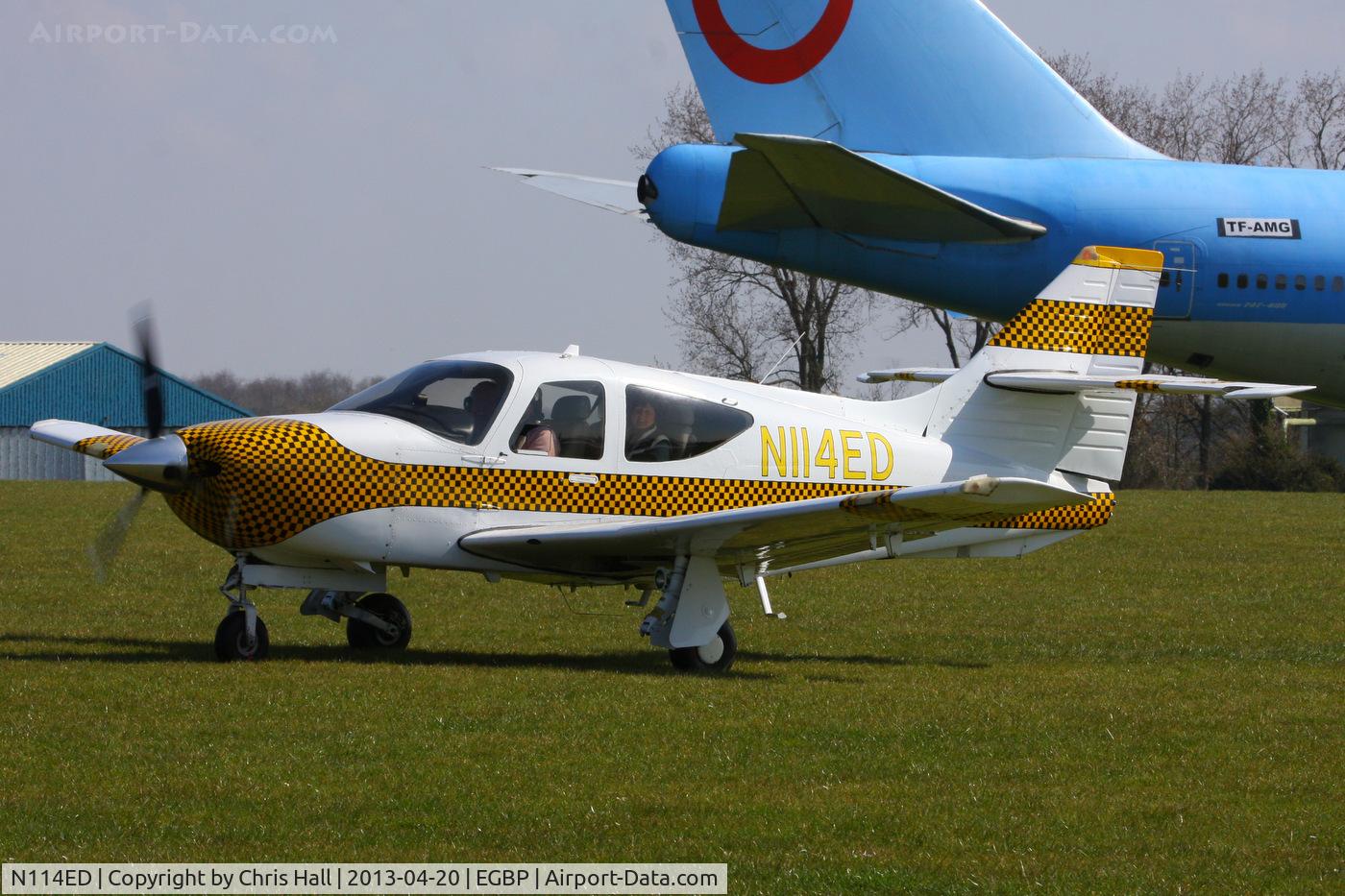 N114ED, 1995 Rockwell Commander 114B C/N 14637, visitor to the Rockwell Commander fly-in at Kemble