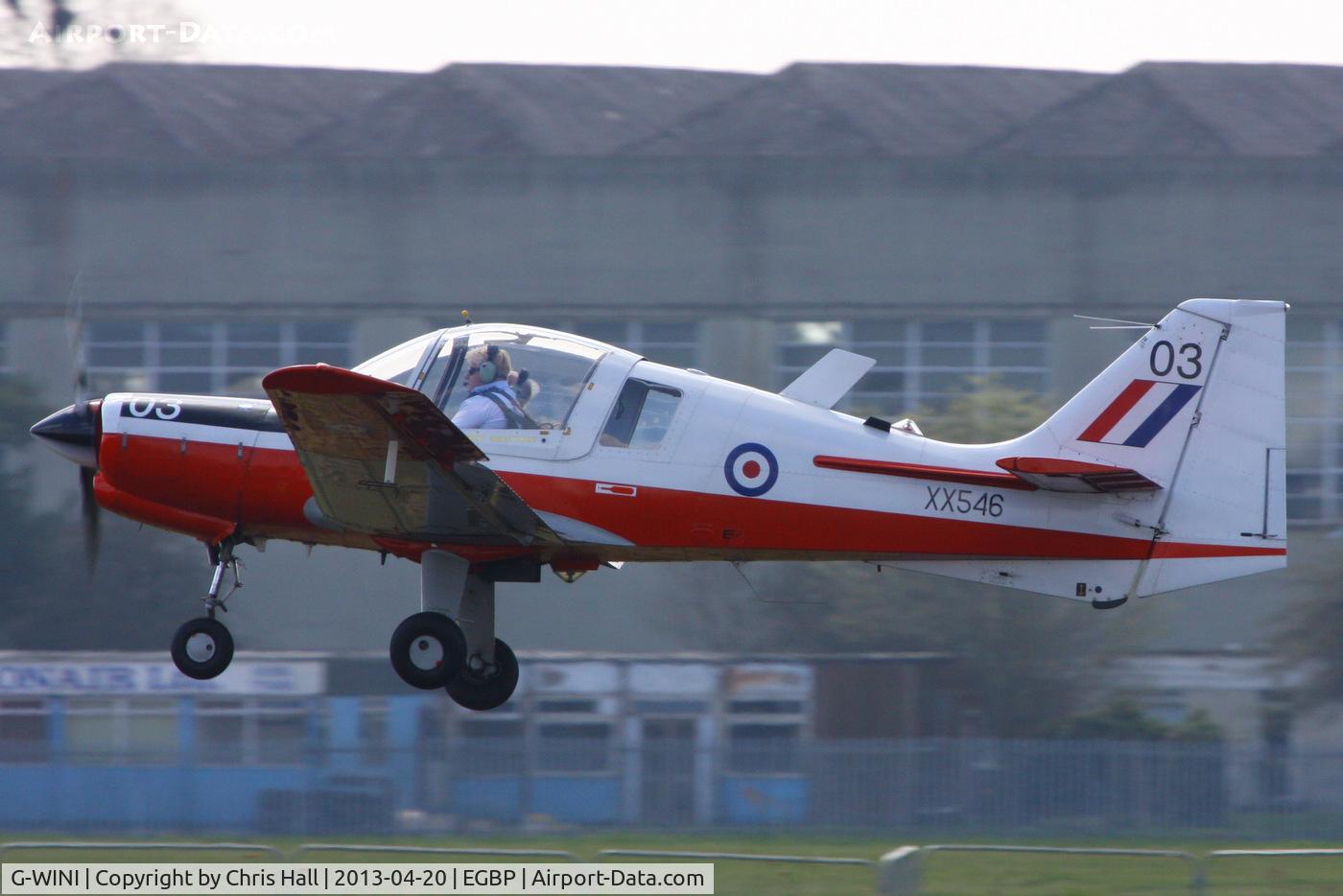 G-WINI, 1973 Scottish Aviation Bulldog T.1 C/N BH120/238, wearing its former UAS markings