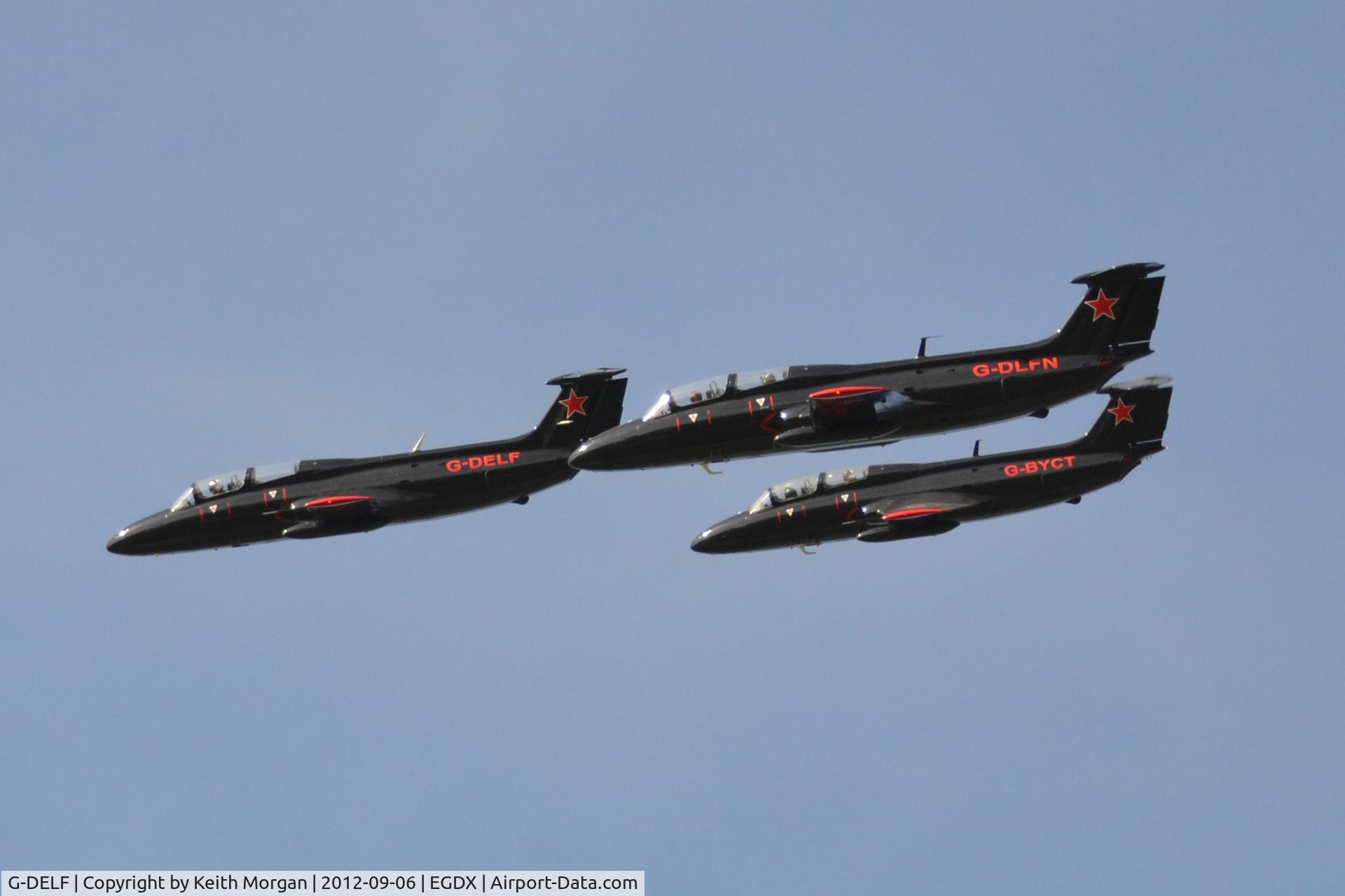G-DELF, 1971 Aero L-29 Delfin C/N 194555, Red Star Rebels Lead by G-DELF at St Athan
