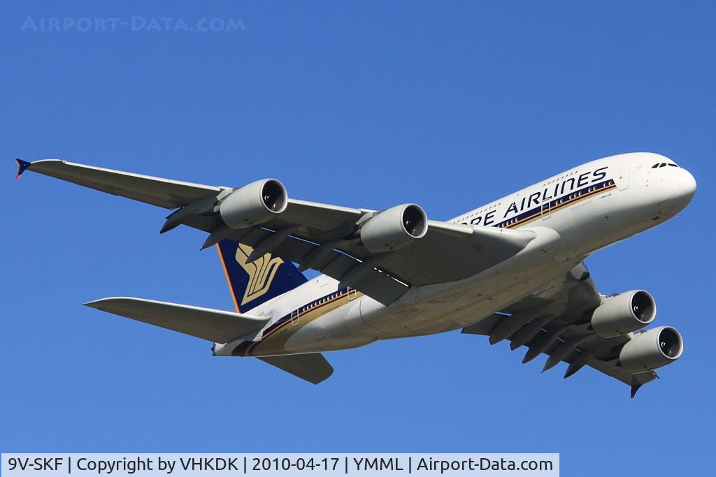 9V-SKF, 2008 Airbus A380-841 C/N 012, Departing from rwy 34