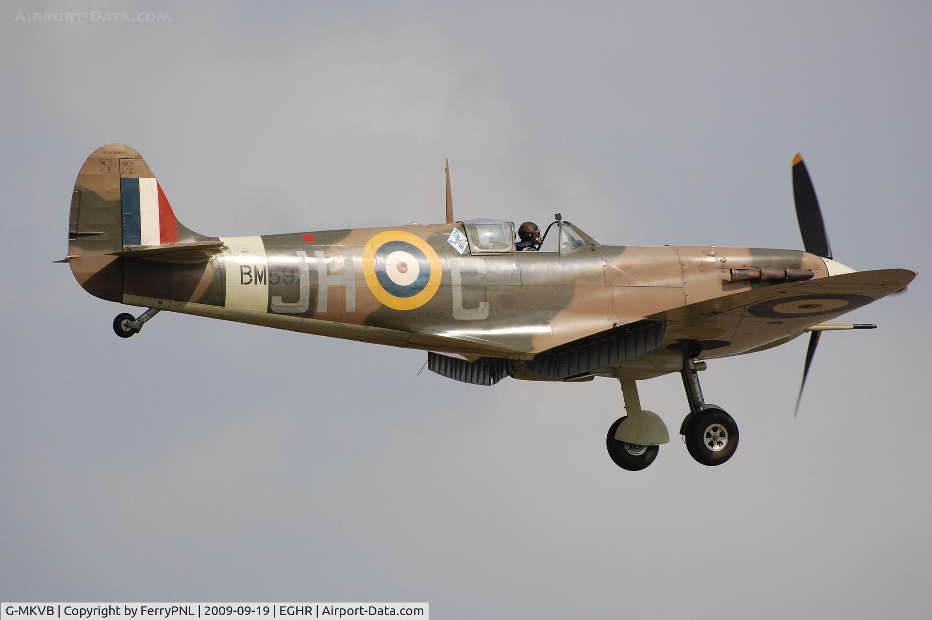 G-MKVB, 1942 Supermarine 349 Spitfire LF.Vb C/N CBAF.2461, G-MKVB / BM597/JH-C (cn CBAF.2461) 1942 Spitfire landing in Goodwood after its flight display.