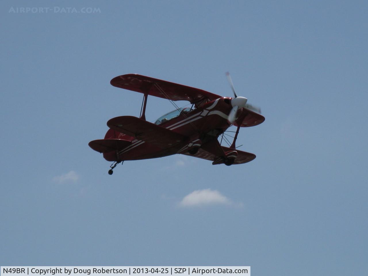 N49BR, Pitts S-2A Special C/N 2212, 1980 Aerotek PITTS S-2A, Lycoming AEIO-540 260 Hp, takeoff climb Rwy 22