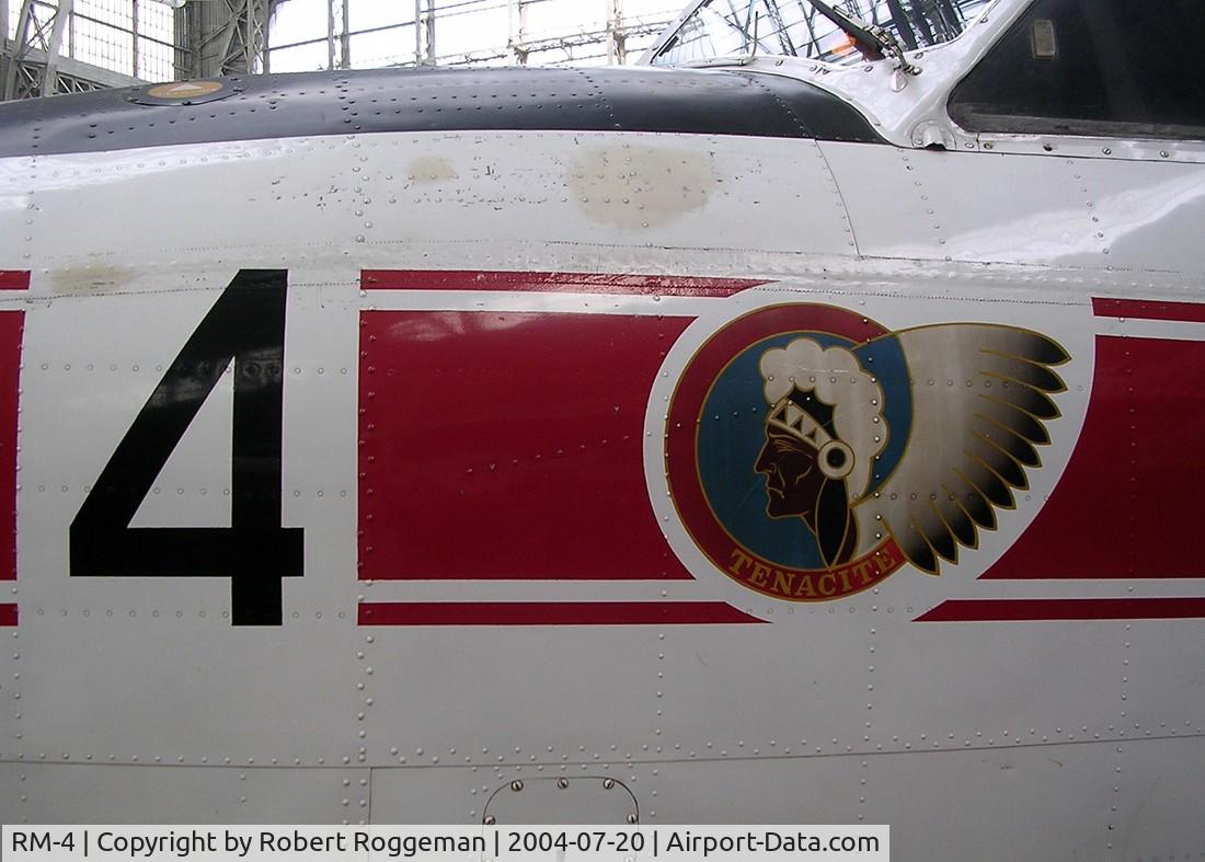 RM-4, 1954 Hunting Percival P-66 Pembroke C51 C/N P66-0021, OT-ZAD.Preserved Brussels Air Museum.Red Indian head.