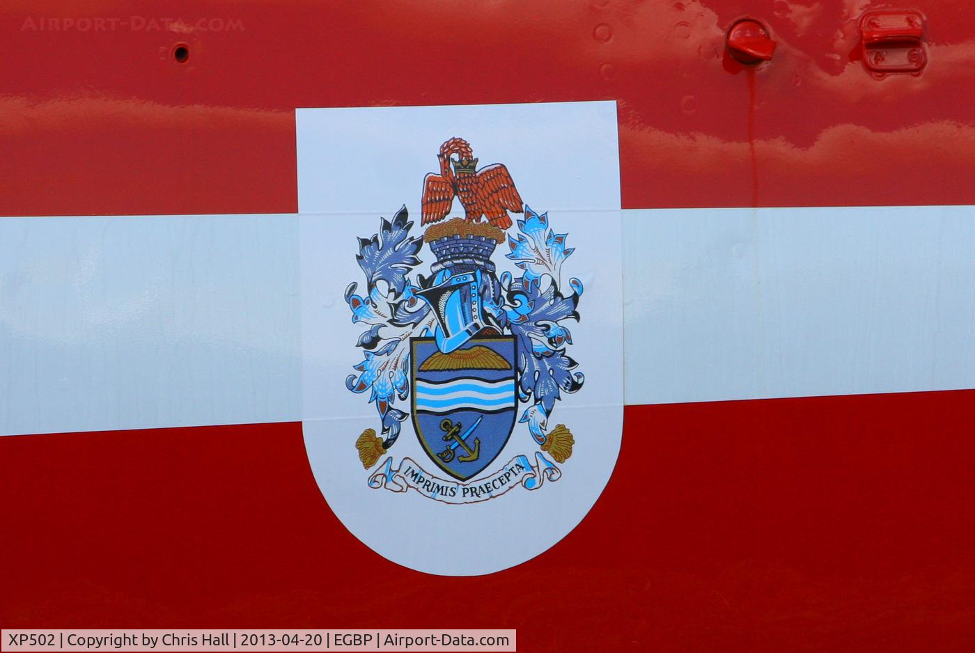 XP502, 1962 Folland Gnat T.1 C/N FL517, Central Flying School coat of arms and motto. 