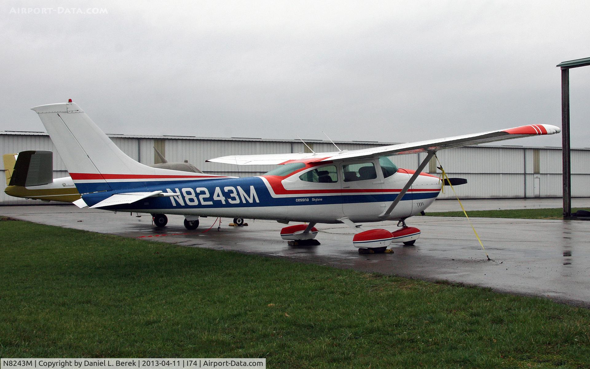 N8243M, 1976 Cessna 182P Skylane C/N 18264572, A spiffy Skylane soaks in the rain at Grimes Field.