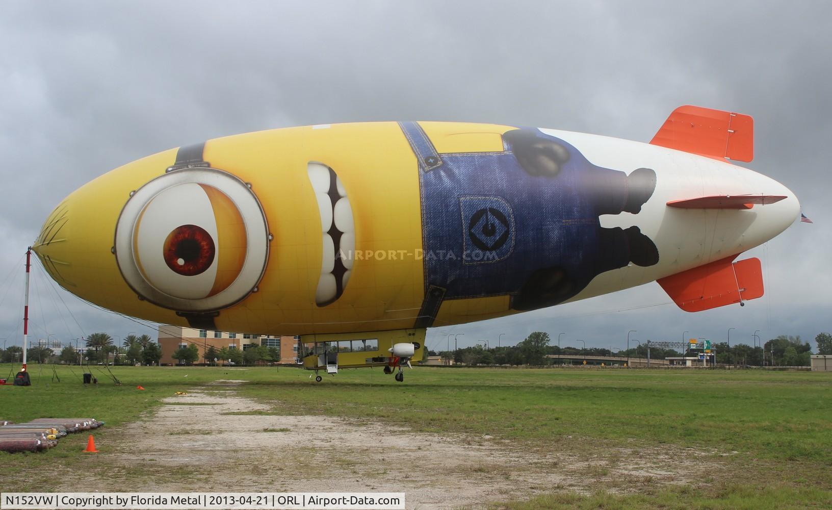 N152VW, 1997 American Blimp Corp A-1-50 C/N 102, The Despicablimp - a new promo blimp for the movie Despicable Me Part 2 that comes out in July.  It is believed it will only wear this livery for a short time while the movie is in theaters.