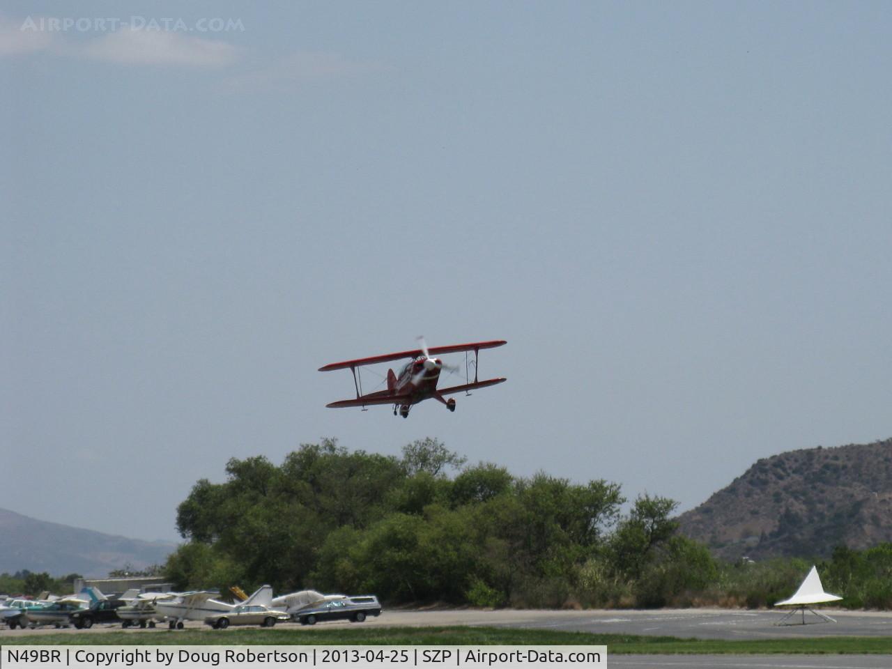 N49BR, Pitts S-2A Special C/N 2212, 1980 Aerotek PITTS S-2A, Lycoming AEIO-540 260 Hp, takeoff climb Rwy 22