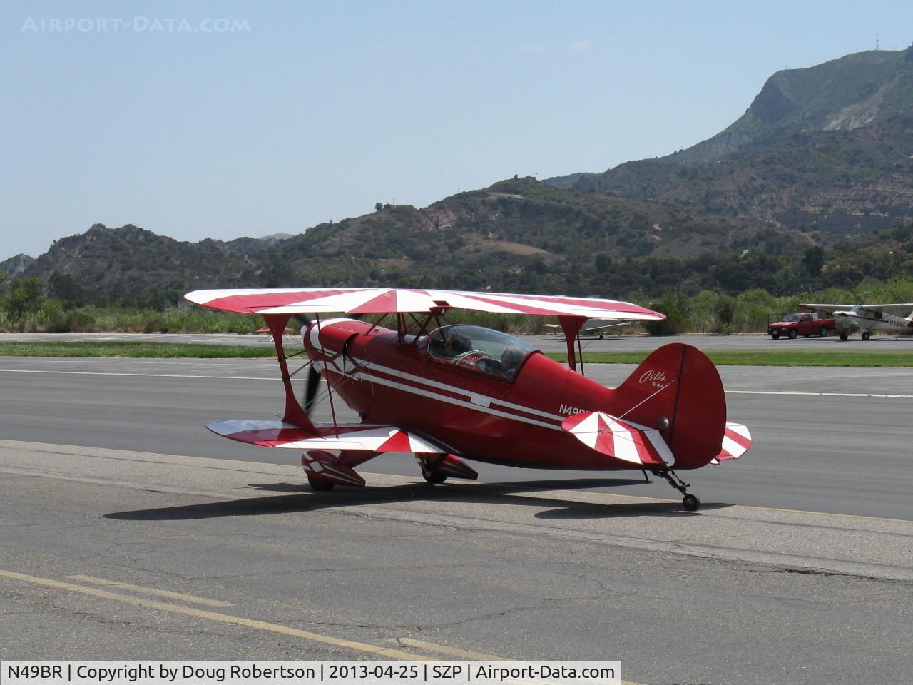N49BR, Pitts S-2A Special C/N 2212, 1980 Aerotek PITTS S-2A, Lycoming AEIO-540 260 Hp, S-turns taxi to Rwy 22