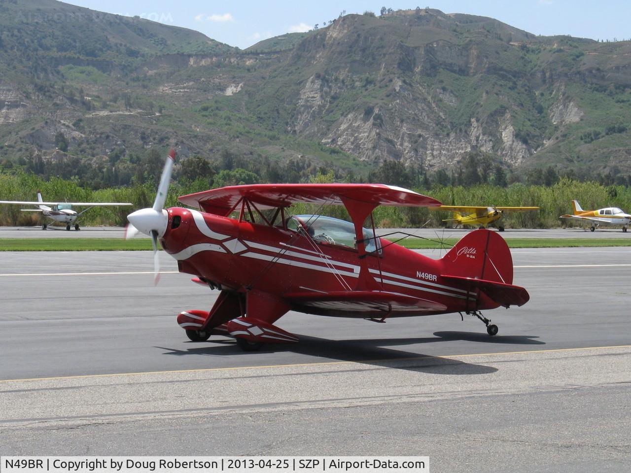 N49BR, Pitts S-2A Special C/N 2212, 1980 Aerotek Pitts S-2A, Lycoming AEIO-540 260 Hp, full inverted systems aerobatic, Standard class, S-turns taxi to Rwy 22