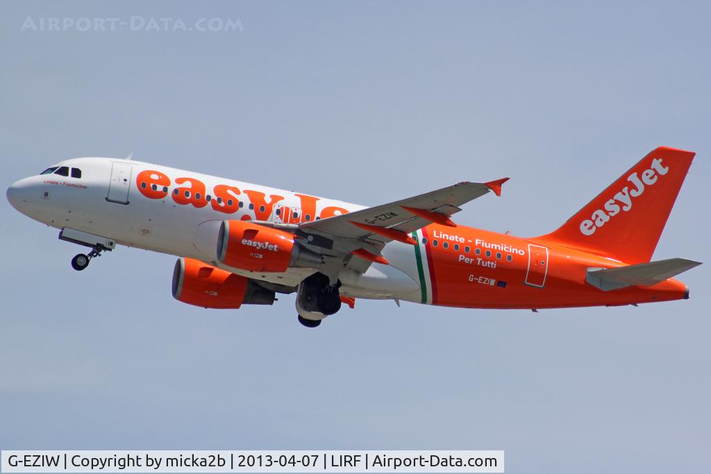 G-EZIW, 2005 Airbus A319-111 C/N 2578, Take off