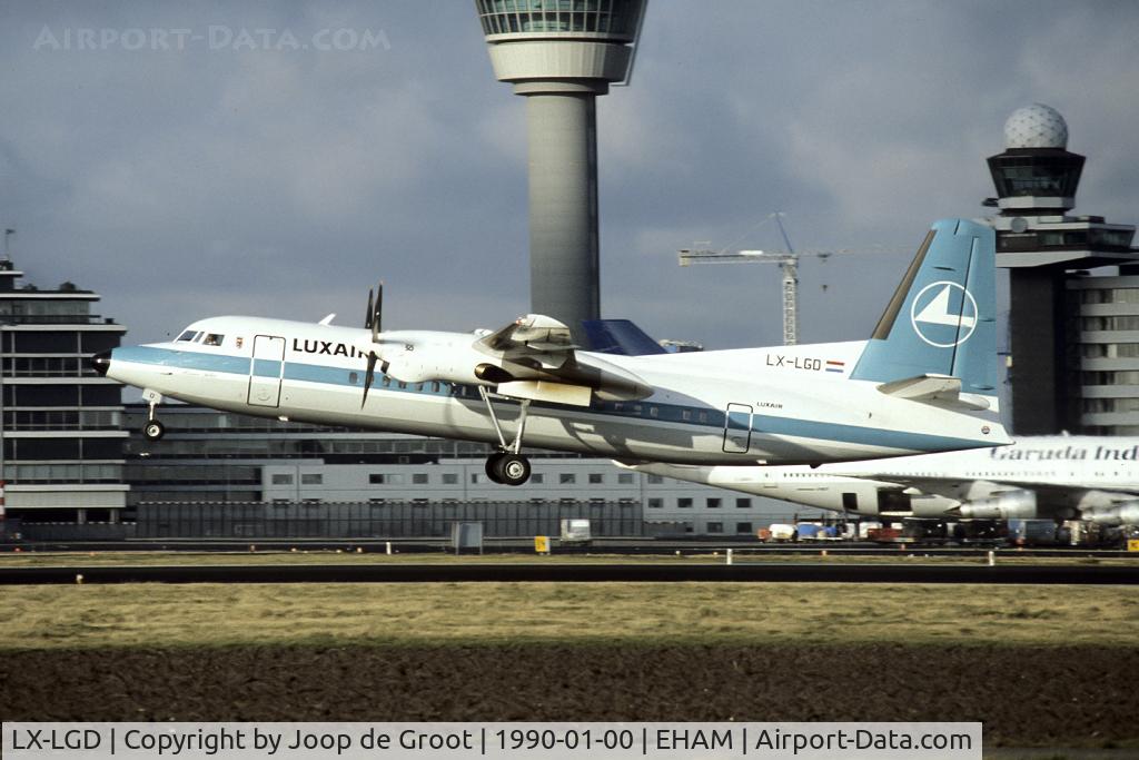 LX-LGD, 1989 Fokker 50 C/N 20171, nice winter lighting