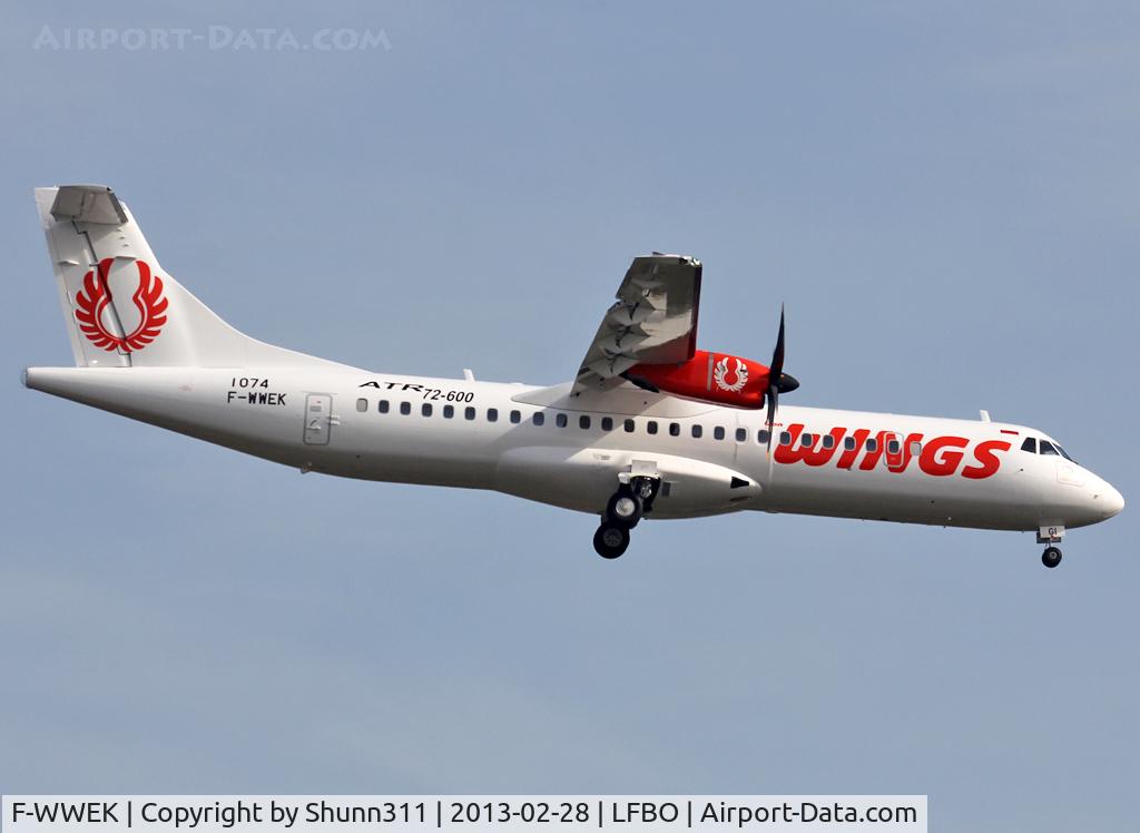 F-WWEK, 2013 ATR 72-600 C/N 1074, c/n 1074 - To be PK-WGI