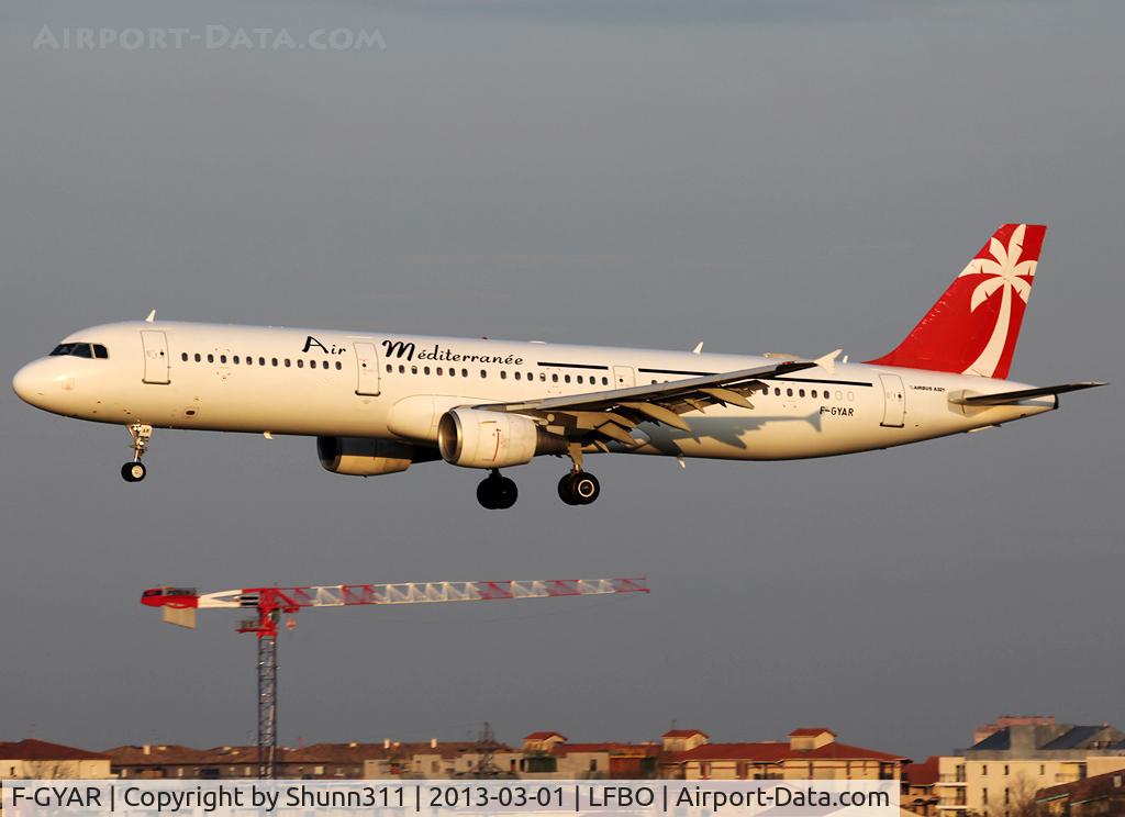 F-GYAR, 1995 Airbus A321-211 C/N 891, Landing rwy 32R at the sunset