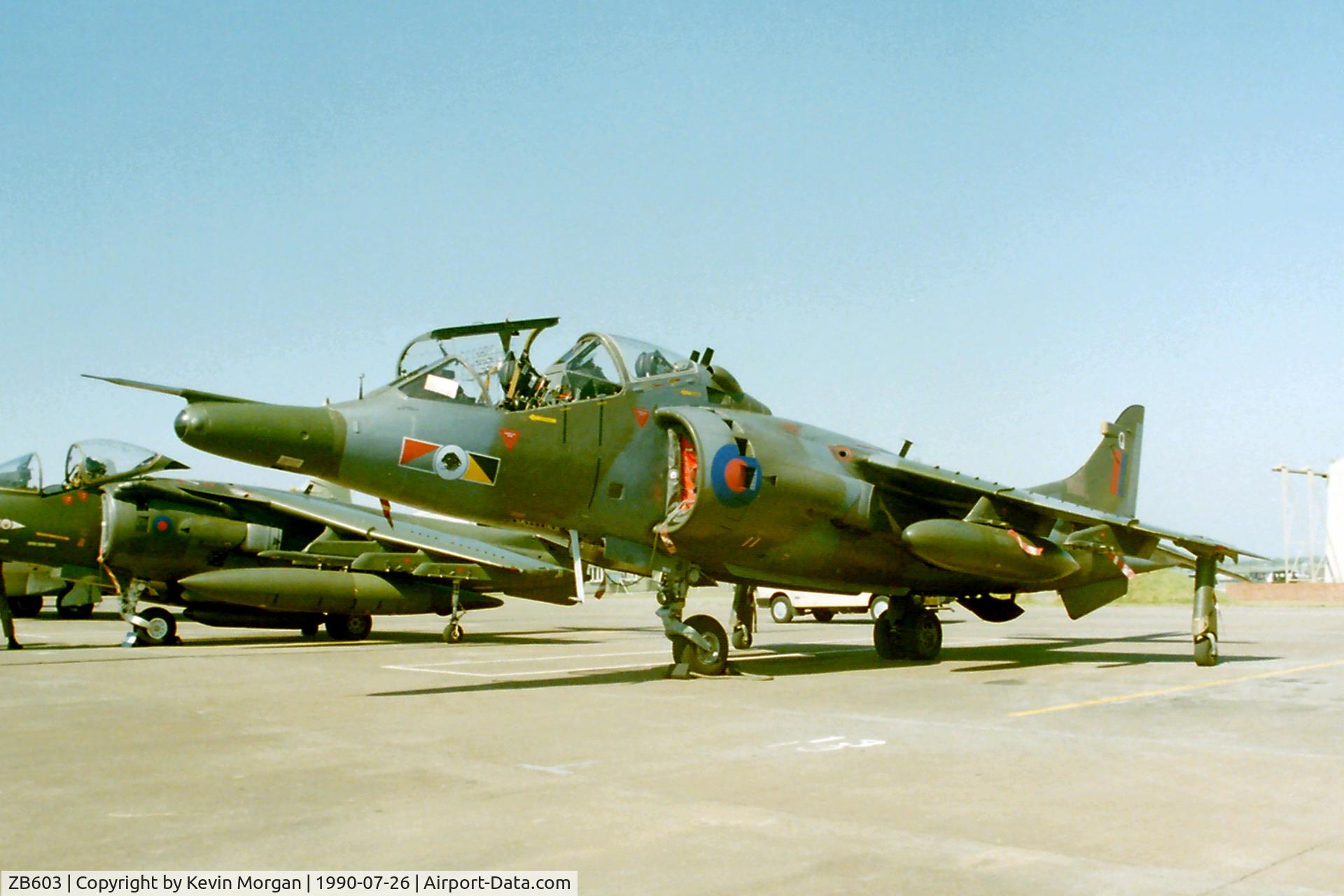 ZB603, 1983 Hawker Siddeley Harrier T.4 C/N 212035, ZB603/Q T.4 of 233 OCU at Raf Brawdy Airshow 26/07/90