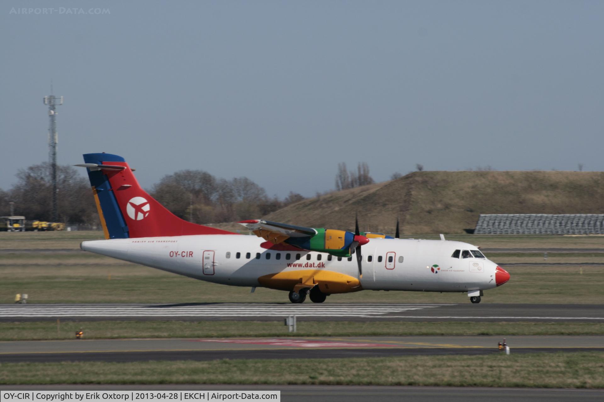 OY-CIR, 1988 ATR 42-312 C/N 107, Taking off on rw 22R