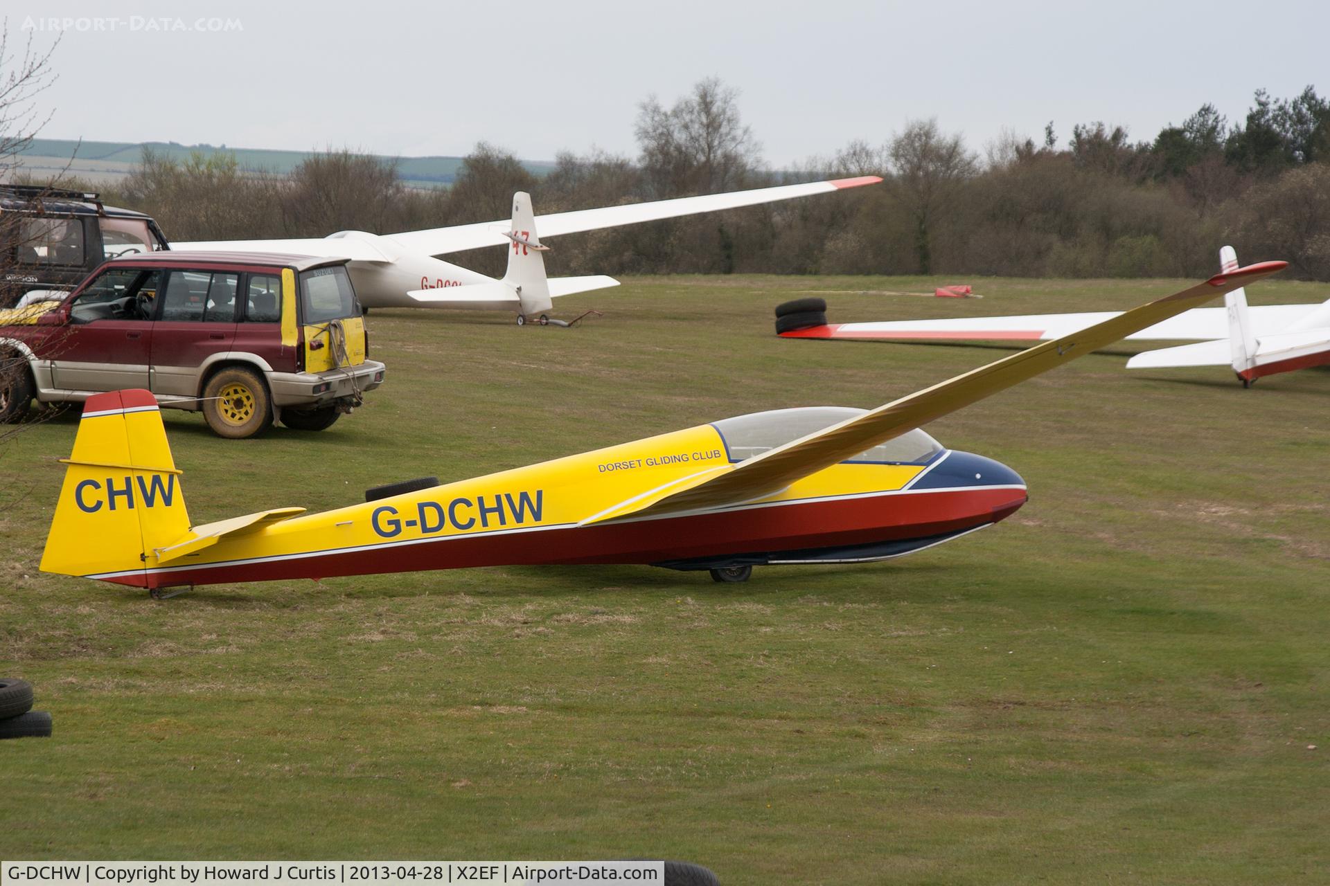 G-DCHW, 1969 Schleicher ASK-13 C/N 13187, Coded CHW. Dorset Gliding Club. At the gliding club field at Eyres Field, Gallows Hill, Dorset.