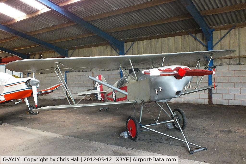 G-AYJY, 1975 Isaacs Fury II C/N PFA 1373, at Yeatsall Farm, Abbots Bromley