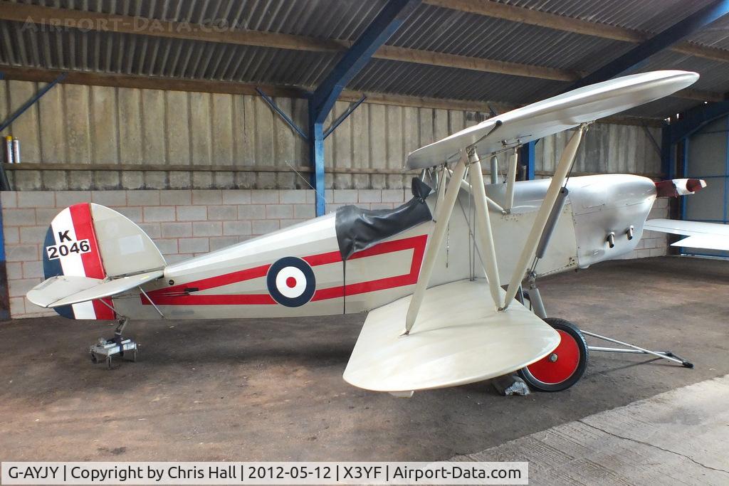 G-AYJY, 1975 Isaacs Fury II C/N PFA 1373, at Yeatsall Farm, Abbots Bromley