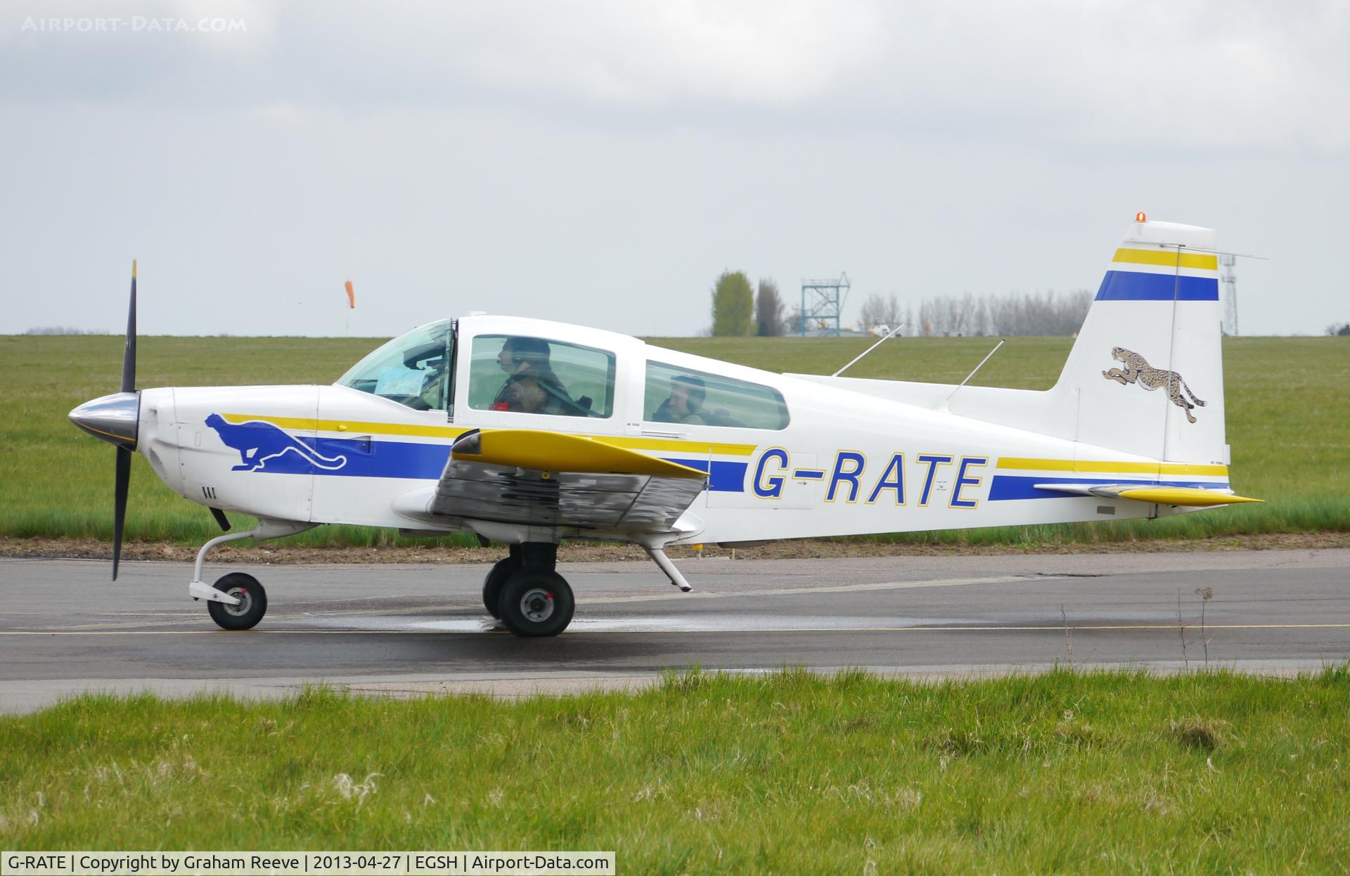 G-RATE, 1978 Grumman American AA-5A Cheetah C/N AA5A-0781, Just landed at Norwich.