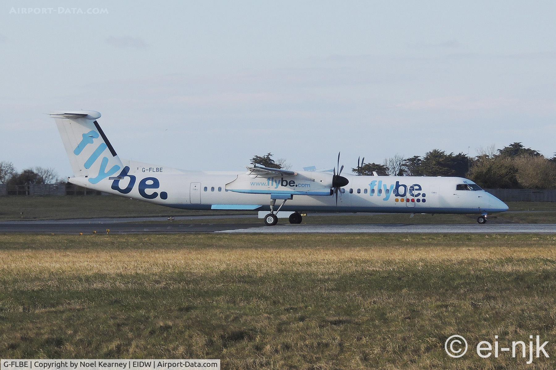 G-FLBE, 2009 De Havilland Canada DHC-8-402Q Dash 8 C/N 4261, Photographed awaiting departure off Rwy 10 at Dublin.