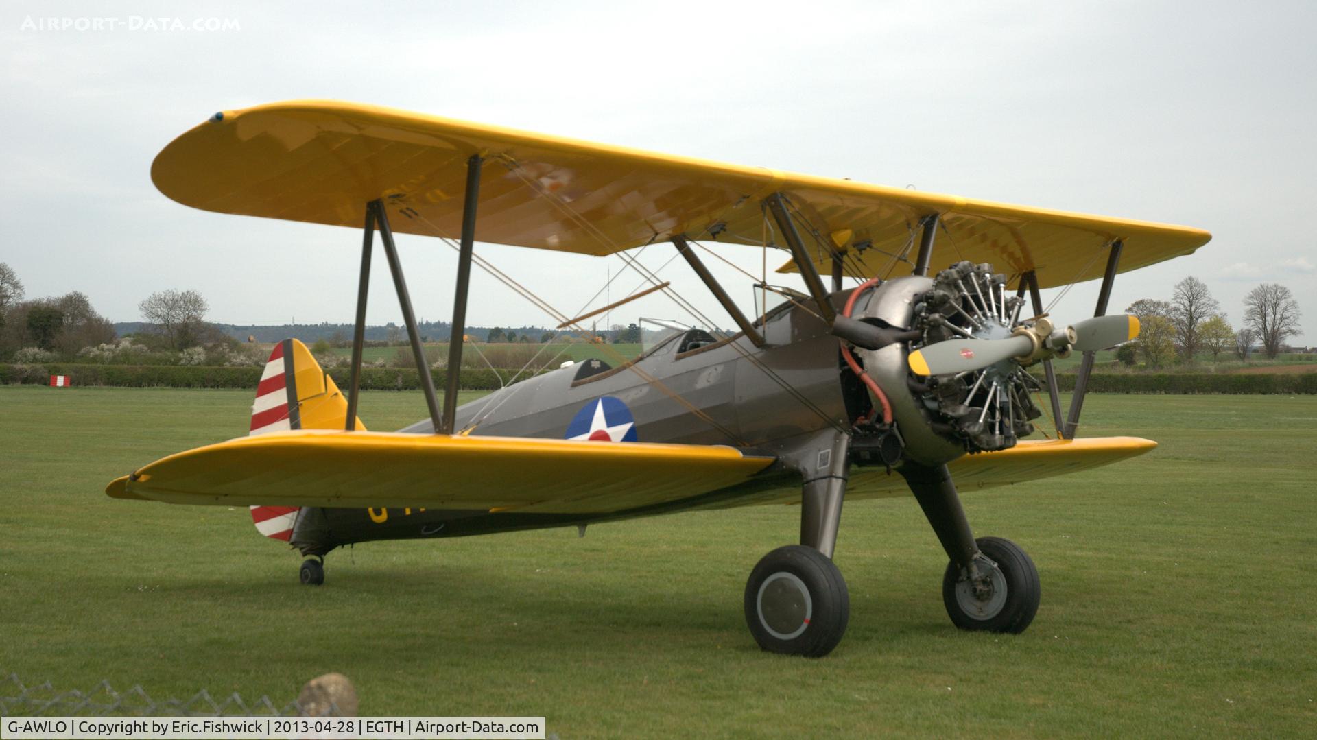 G-AWLO, 1943 Boeing E75 C/N 75-5563, 3. G-AWLO at the Shuttleworth Collection April (2013) Flying Day