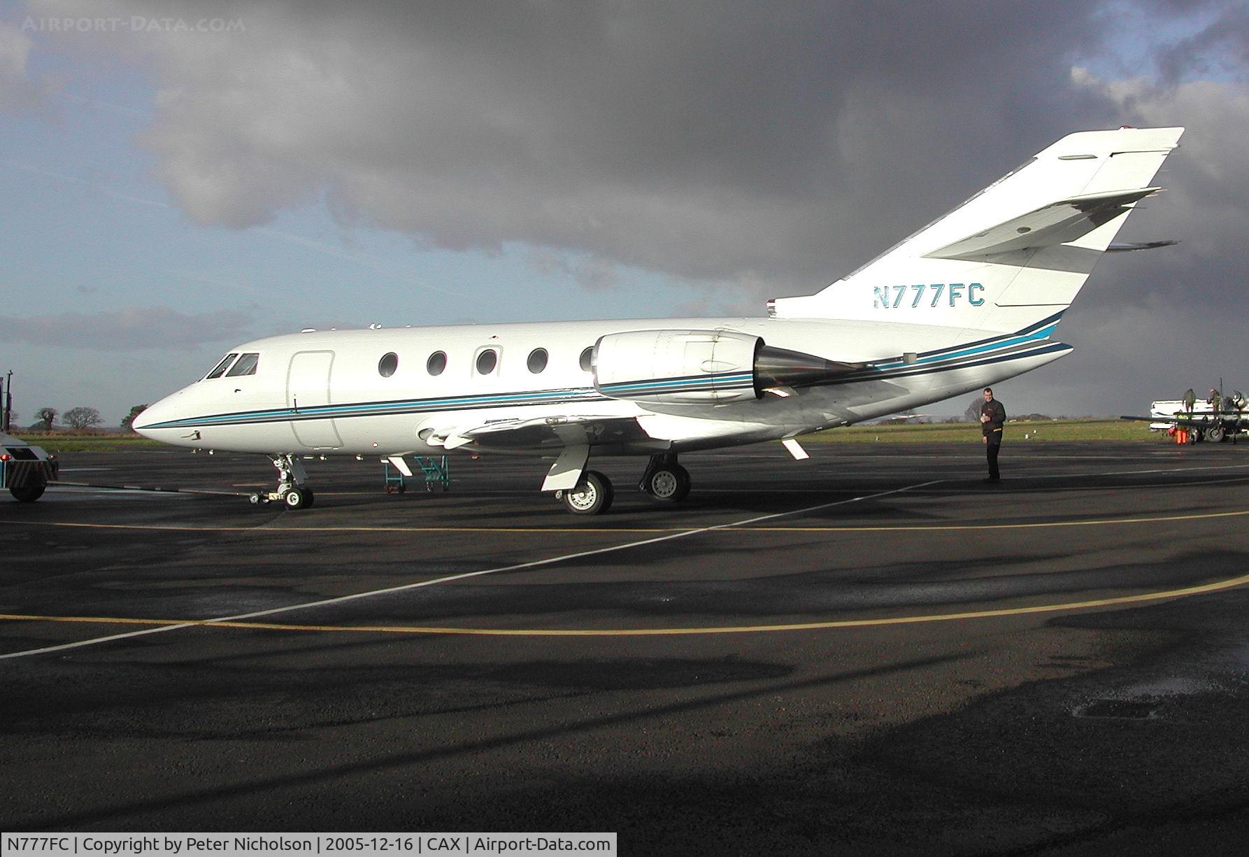 N777FC, 1986 Dassault Falcon 200 (20H) C/N 508, Another view of this Falcon 900 visitor to Carlisle in December 2005.