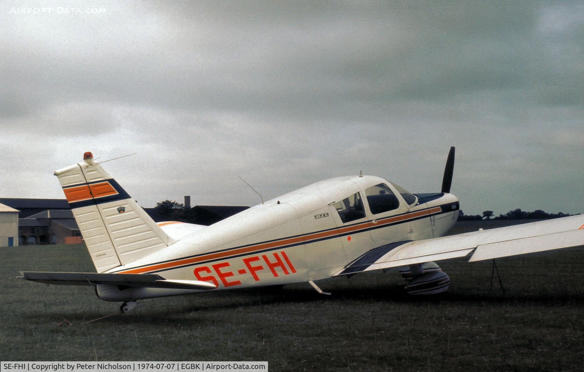 SE-FHI, 1970 Piper PA-28-140 Cherokee C C/N 28-26844, PA-28-140 Cherokee C as seen at the 1974 Popular Flying Associaton Fly-in at Sywell.