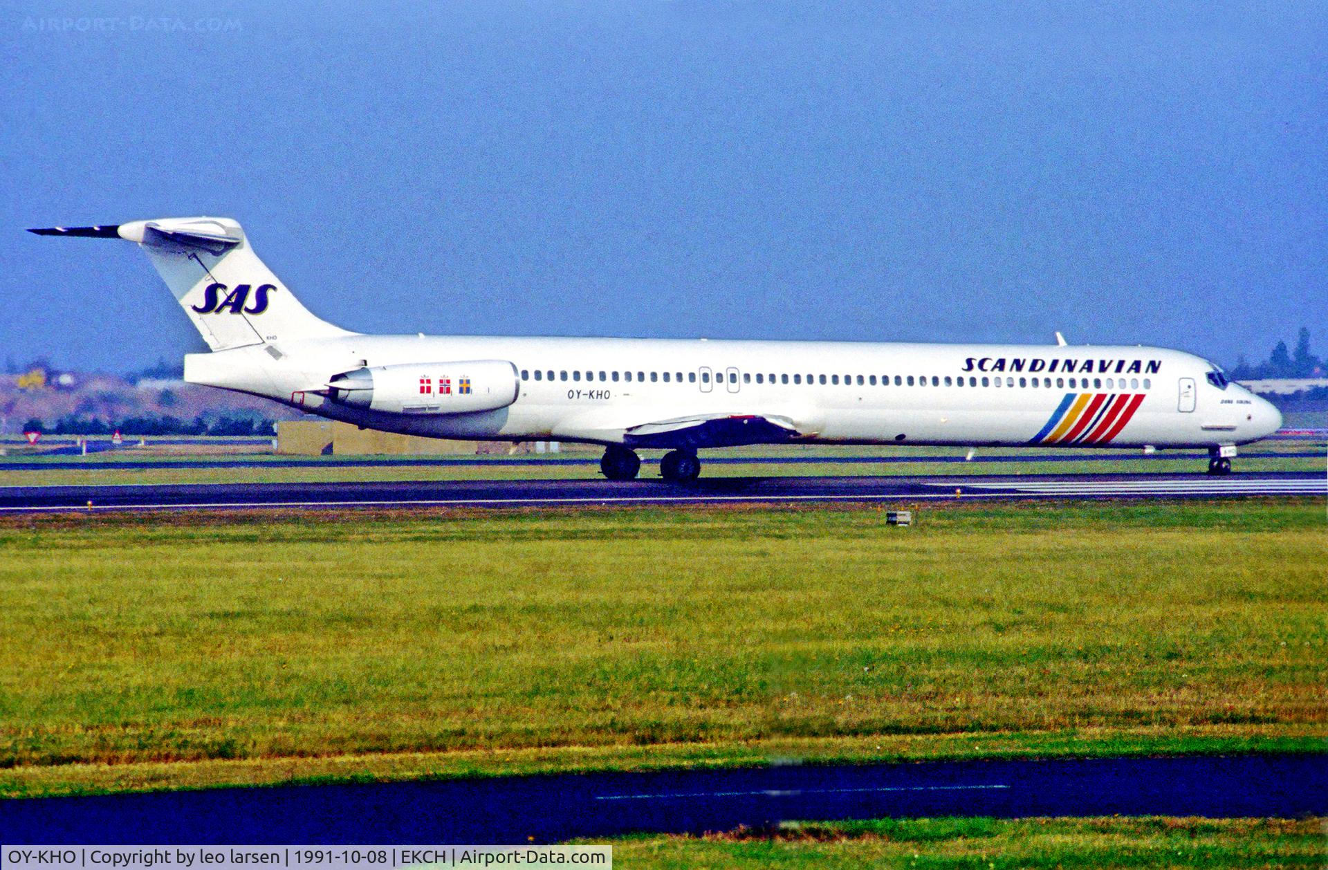 OY-KHO, 1991 McDonnell Douglas MD-81 (DC-9-81) C/N 53003, Copenhagen Kastrup 8.10.91.
A/C crashed shortly after take of from Arlanda Scockholm Sweden 27.12.91
