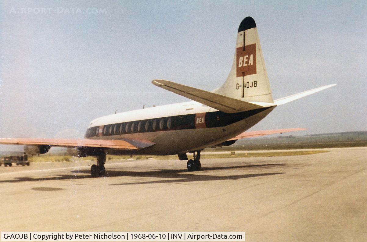 G-AOJB, 1956 Vickers Viscount 802 C/N 151, Viscount 802 of British European Airways as seen at Inverness in the Summer of 1968.